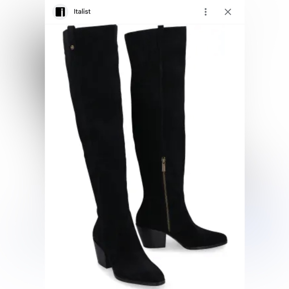 NEW$420 Michael KORS Harlow Black Suede Over the knee heel boots women size 6